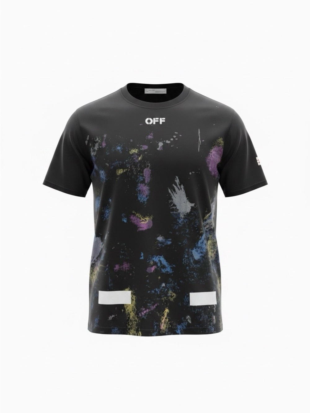 Off-White Black Paint-Splatter Logo Tee